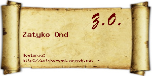 Zatyko Ond névjegykártya
